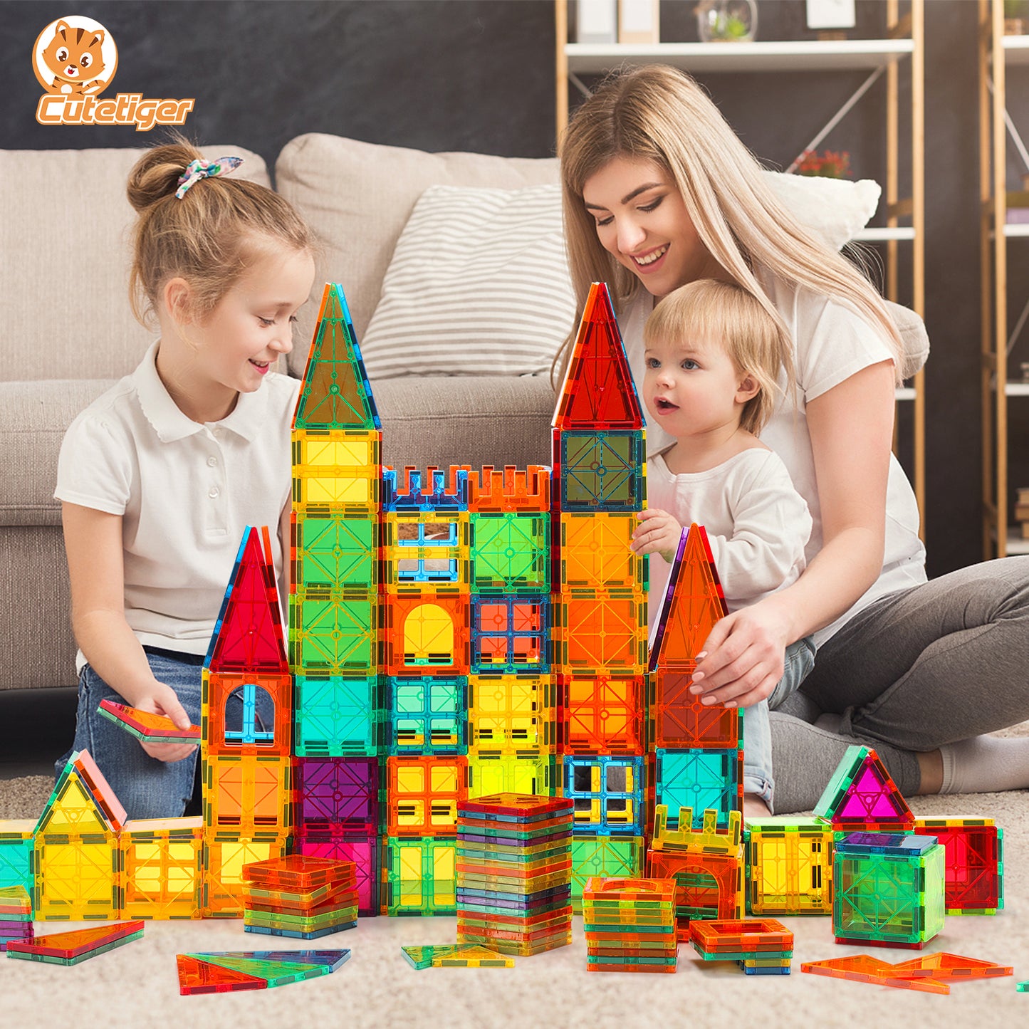 Mangetic Tiles, 100PCS Magnet Building Toys, Magnetic Building Set for Kids, Stacking Blocks, Perfect STEM Toys Gift for Boys and Girls
